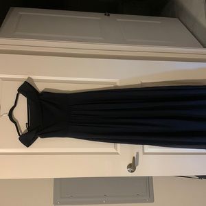 Small, long, navy off the shoulder formal dress